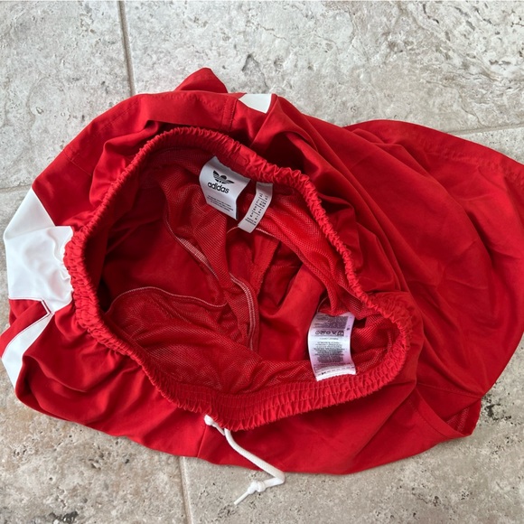 Adidas Men's Originals Big Trefoil Swim Short in Lush Red, size M - Picture 8 of 9